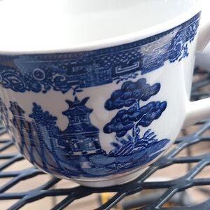 MADE IN ENGLAND - Blue and White Porcelain Teacup -  ABOUT 3"